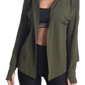 Nike Dri-FIT Open Front Hooded Jacket – Olive Green